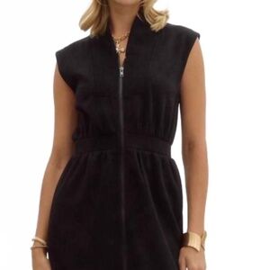 ✨ Chic Black Zip-Front Midi Dress ✨